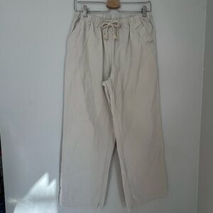 Hanna Andersson Women’s Cream Elastic Waist Wide Leg Pants